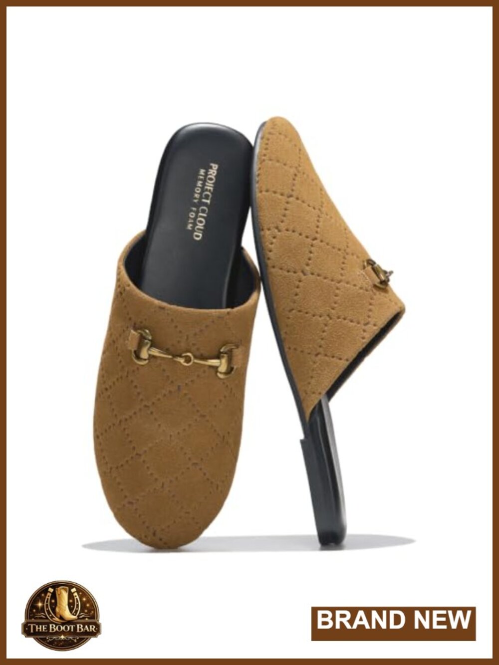 100% Genuine Leather Mules Women Horsebit Flats Memory Foam Slip-On